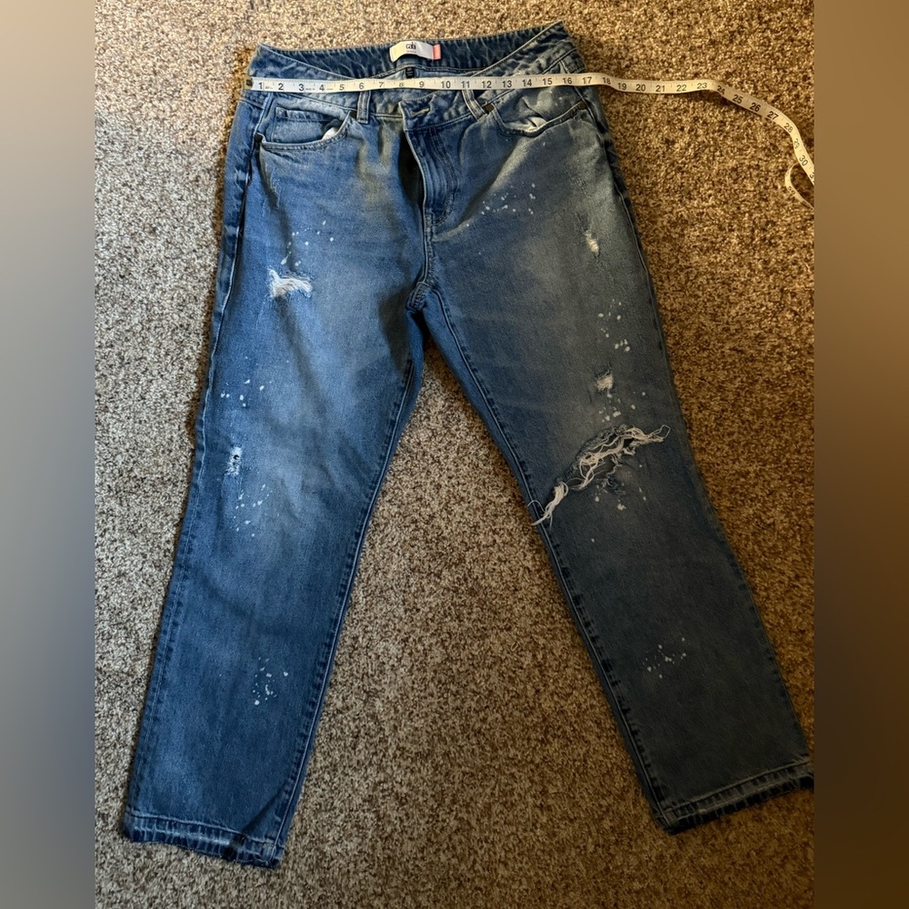 CAbi women’s jeans loose Fit Distressed Denim Jeans